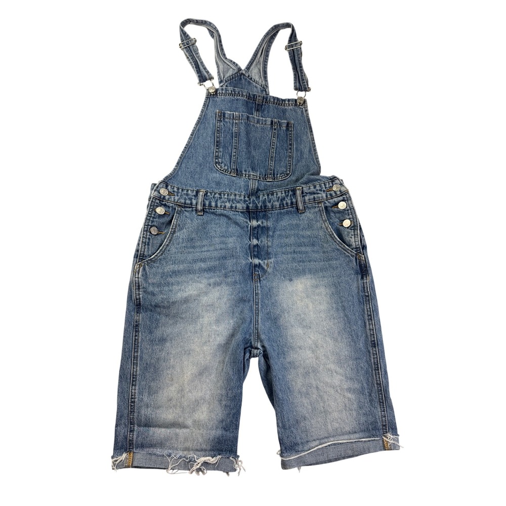 Shop Stevie Womens Denim Shortalls Medium Wash Cotton Bib Overalls M boho